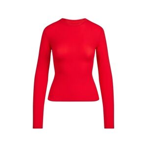 SKIMS FITS EVERYBODY LONG SLEEVE T-SHIRT | CHERRY